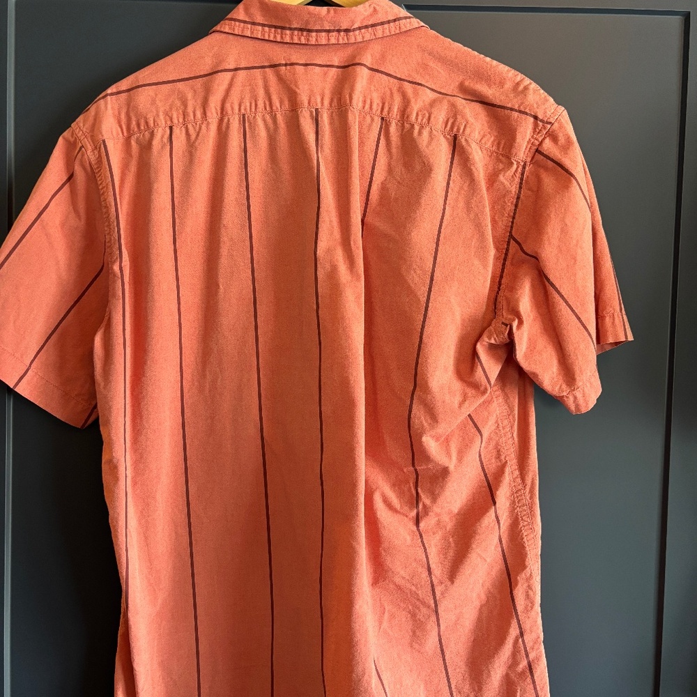 The Short Sleeve Hawthorne in Rust Stripe by Taylor Stitch Size XL